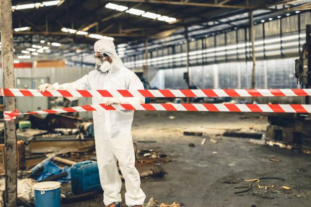 Professional Biohazard Cleanup technician working in Roseville, MI